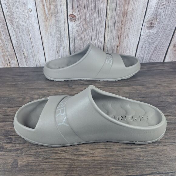 Sperry Float Slide Slip On Sandals Men's Sz 10 Women's Sz 12 B Taupe (GUC) - Picture 5 of 9